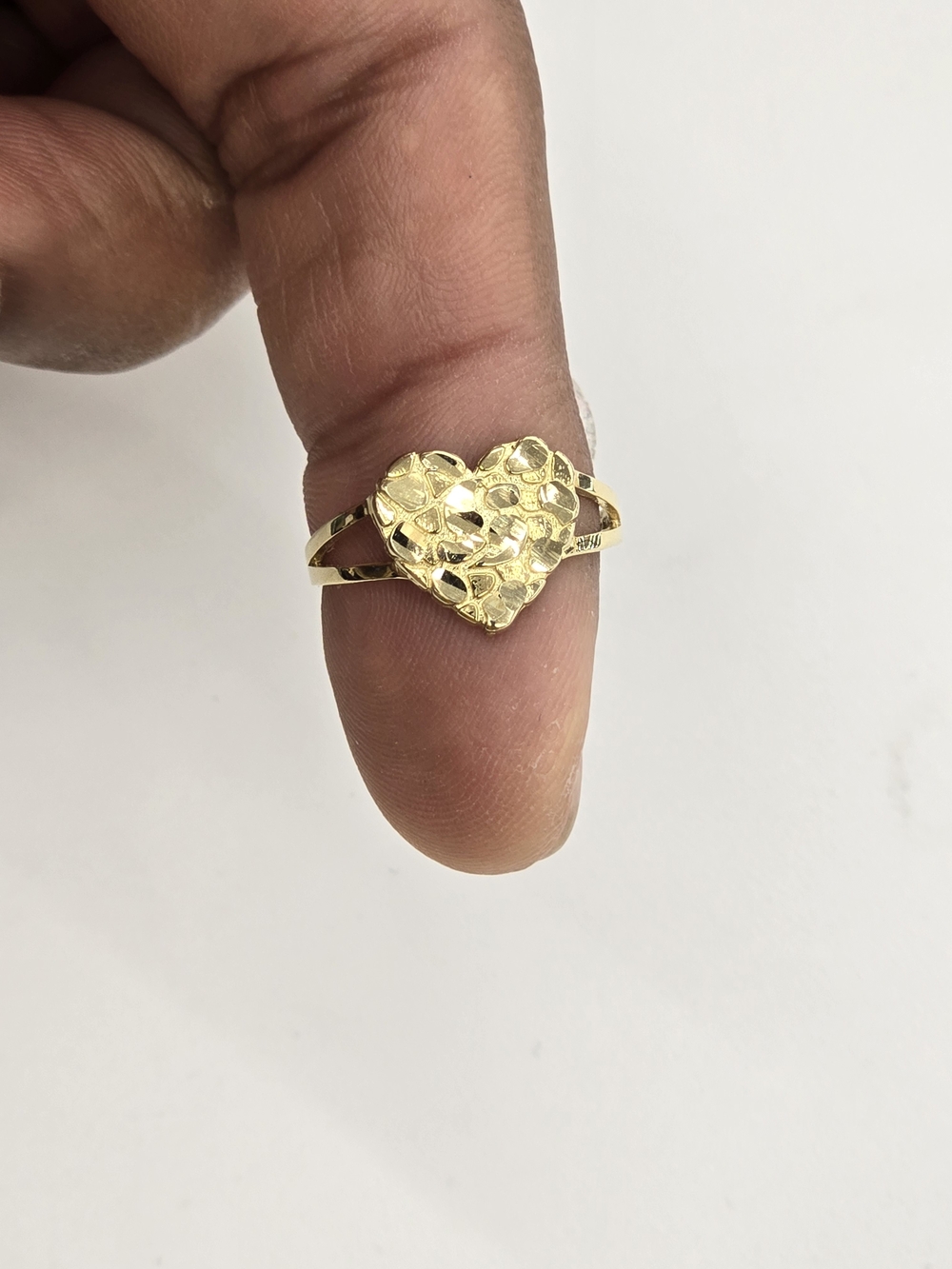 10k Real Gold Heart Nugget Ring